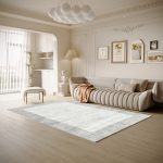 Simple Geometric Living Room Carpet Spot Print Bedroom Full Dirt Resistant Floor Mat (Silence)