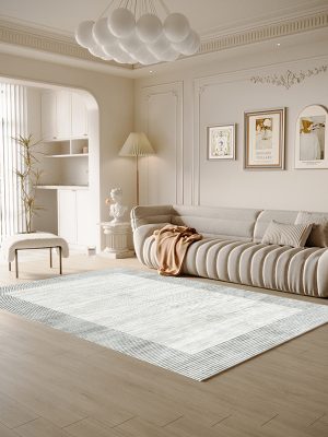 Simple Geometric Living Room Carpet Spot Print Bedroom Full Dirt Resistant Floor Mat (Silence)