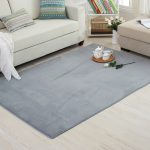 Thickened Solid Colour Pattern Coral Pile Carpet (Light Grey)