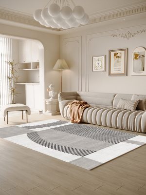 Simple Geometric Living Room Carpet Spot Print Bedroom Full Dirt Resistant Floor Mat (Genno)