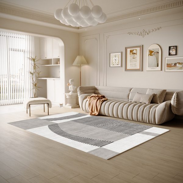 Simple Geometric Living Room Carpet Spot Print Bedroom Full Dirt Resistant Floor Mat (Genno)