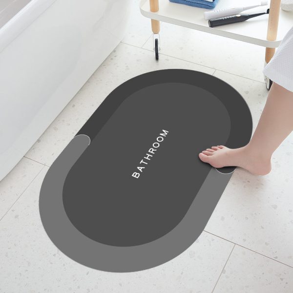 Soft Diatomaceous Earth Bathroom Mats (TPR-Dark Grey)