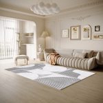 Simple Geometric Living Room Carpet Spot Print Bedroom Full Dirt Resistant Floor Mat (Daydream)