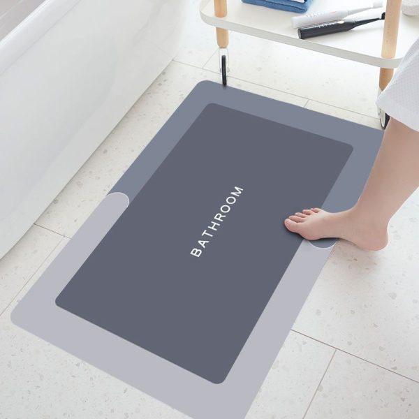 Soft Diatomaceous Earth Bathroom Mats (TPR-Blue Grey)