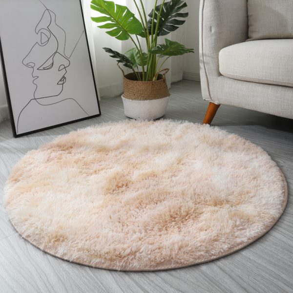 INS Home Tie-Dye Gradient Round Rug (Light Camel Gradient)