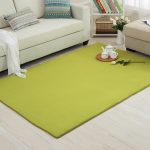 Thickened Solid Colour Pattern Coral Pile Carpet (Grass Green)