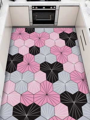 Cartoon Entry Household Floor Mat Entry Door Mat (Pink Diamond)